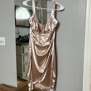 SATIN BODYCON DRESS LARGE